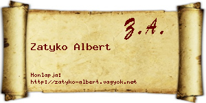 Zatyko Albert névjegykártya